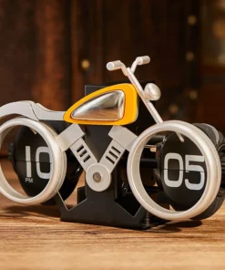 Vintage Motorcycle Flip Page Clock Automatic Page Turning Quartz Time Clocks 23 Vintage Motorcycle Flip Page Clock Automatic Page Turning Quartz Time Clocks Home Room Office Desktop Decoration Home Deco