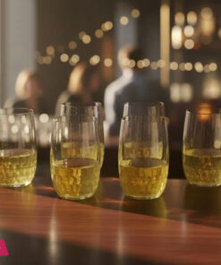 Crystal Glass Set Of 6  Golden Bottom – Oval - Image 2