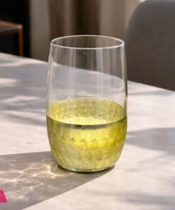Crystal Glass Set of 6  Golden Bottom – Oval