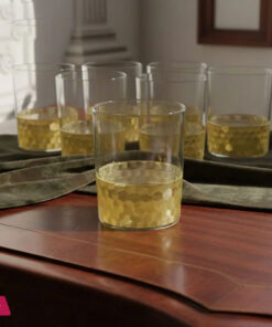 Crystal Glass Set Of 6 Golden Bottom – Round 6 Crystal Glass Set Of 6 Golden Bottom – Round - Image 2