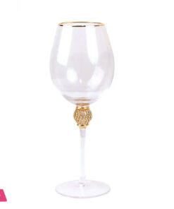 Crystal Wine Glass With Gold Detailing Pack Of 6 - Image 2