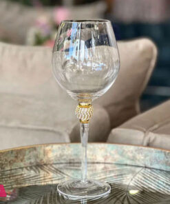 Crystal Wine Glass With Gold Detailing Pack Of 6 - Image 3