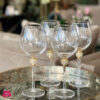 Crystal Wine Glass with Gold Detailing Pack of 6