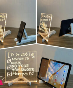 Dry Light Board LED Light Up Message Board Reusable Blotting Boards - Marker Boards Adjustable Acrylic Board Transparent for Bedroom Classroom