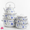 Enamel Casserole Set With Kettle 6 Pcs Set