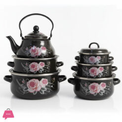 Enamel Casserole Set With Kettle 6 Pcs Set