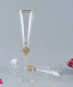 Franzese Russian Crystal Martini Glass With Gold Detailing Set Of 6 - Image 3
