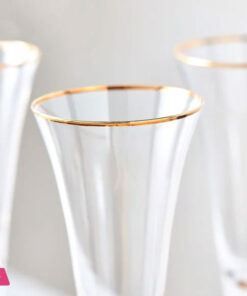 Franzese Russian Crystal Martini Glass With Gold Detailing Set Of 6 - Image 5