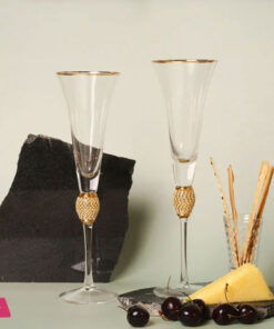 Franzese Russian Crystal Martini Glass With Gold Detailing Set Of 6 - Image 2