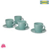 Ikea Fargklar Cup With Saucer Matt Light Turquoise 250Ml