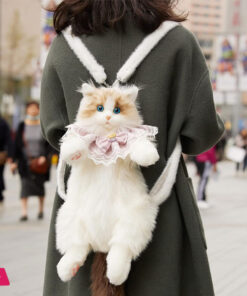 Realistic Adorable Cat Shaped Backpack - Handcrafted Plush Cat Stuffed Bag - Pre-Order
