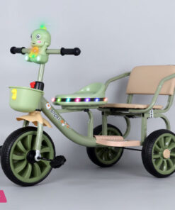 Two-Seater Tricycle, Pedal Tricycle, Metal Frame, Foot-Powered Toy Car, Versatile And Lightweight Tricycle for Sitting And Riding