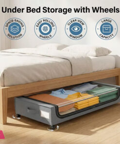 Underbed Lockers with Wheels and Lids-Space Saving out Storage Containers for Shoes and Clothes
