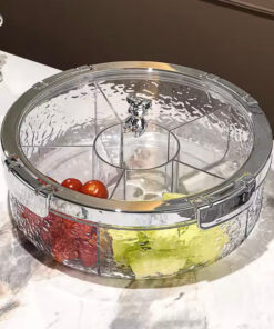 Luxury Sealed Snack Tray With Cover 5 Grid Multi Compartment Dry Fruit Tray