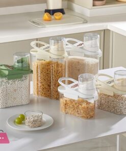Kitchen Grains Storage Container Large Cereal Dispenser with Lid for Rice Sugar Oat Practical Dry Food