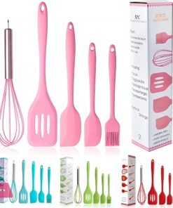 Pack of 5 Premium Silica Gel Kitchen Utensils Set with Storage Box – Non-Stick, Heat Resistant Cooking Tools