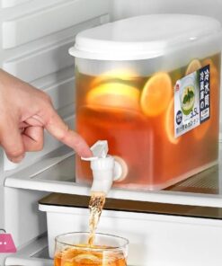 Plastic Drink Dispenser, Beverage Dispenser With Spigot, 1 Gallon Iced Juice Lemon Dispenser For Party Daily Use, Milk Dispenser For Fridge Gallon, Small Water Dispenser
