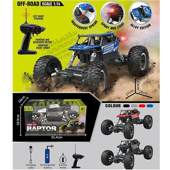 1:14 Alloy Climbing Off-Road Remote Control Car With Lights And Sprayer (Battery Included) 6 1:14-Alloy-Climbing-Off-Road-Remote-Control-Car-With-Lights-And-Sprayer-(Battery-Included)