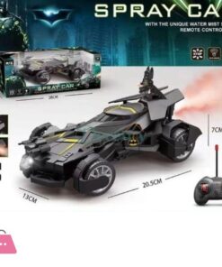 Batman RC Car with Bat Man Toy High Speed Remote Control Black Batmobile Car Spray Smoke with Lights Realistic Sound