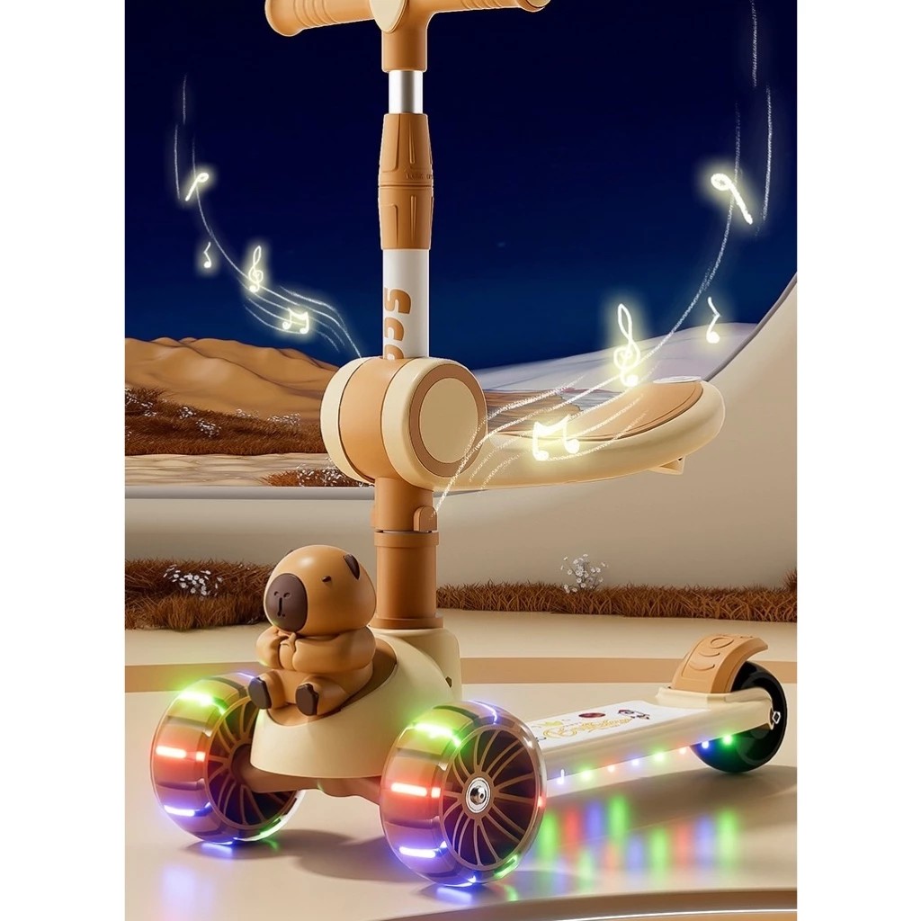 Capybara Scooter For Kid Scooty Foldable Adjustable Height With Music Light - Sc-6011 22 Capybara-Scooter-For-Kid-Scooty-Foldable-Adjustable-Height-With-Music-Light