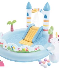 INTEX Inflatable Unicorn Castle Play Center with Slide - 56148