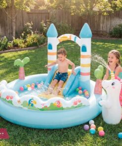 Intex Inflatable Unicorn Castle Play Center With Slide - 56148 11 Intex Inflatable Unicorn Castle Play Center With Slide - 56148 - Image 2
