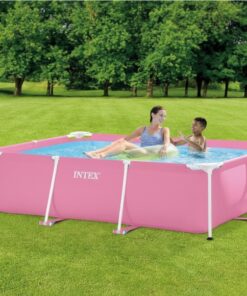Intex Metal Frame Above Ground Rectangular Swimming Pool Pink 7Ft X 5Ft X 24Inch - 28266 - Image 3