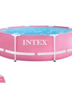 Intex Metal Frame Round Detachable Pool Pink 8Ft x 30In - 28290