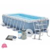 INTEX Prism Frame Pool Rectangular With Filter Pump & Ladder 13ft x 6.5ft x 39Inch - 26788