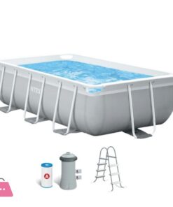 Intex Prism Metal Frame Above Ground Pool with Filter Pump and Ladder  9Ft 9In x 5Ft 9In x 31.5Inch - 26784