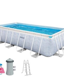 Intex Prism Metal Frame Chevron Rectangular Pool 13Ft x 6.5 x 40 Inch - 26780