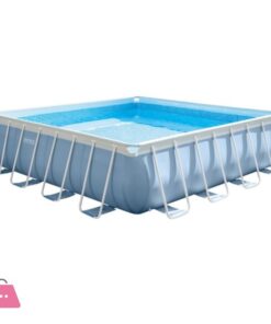 Intex Prisma Metal Frame Pool with Filter Cover & Ladder - 16 x 16 x 4 Feet - 28766