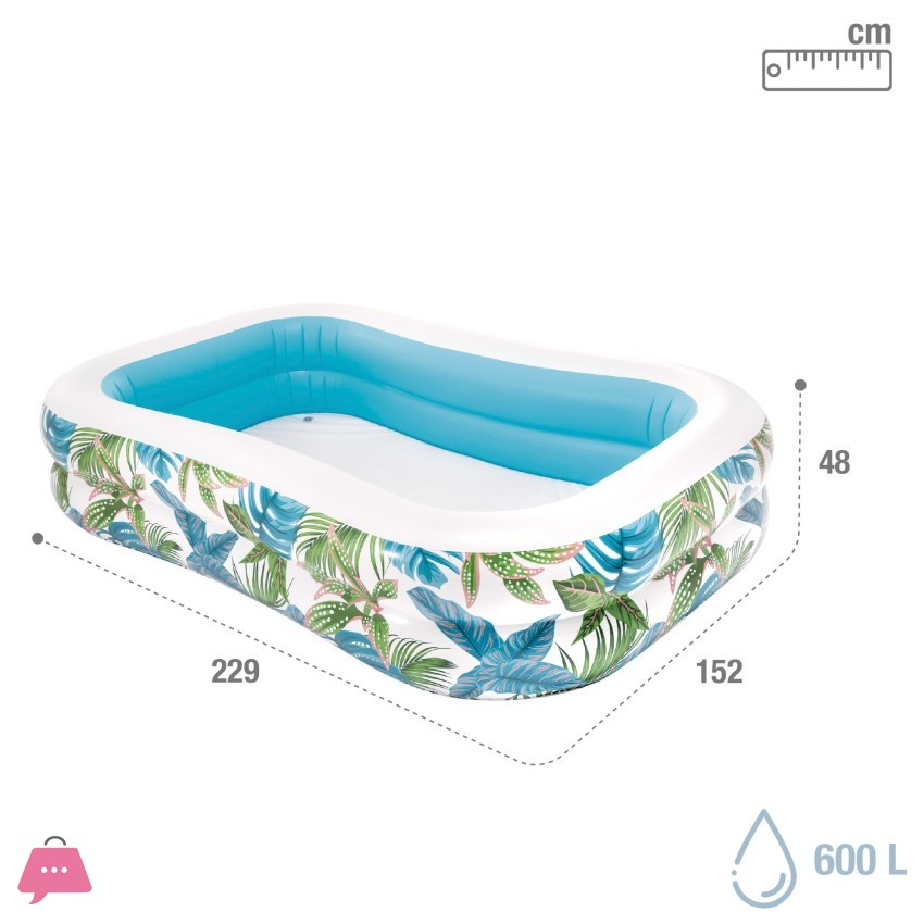 Intex Tropical Inflatable Pool With Leaf Print And Drain Plug - 57177 14 Intex-Tropical-Inflatable-Pool-With-Leaf-Print-And-Drain-Plug---57177