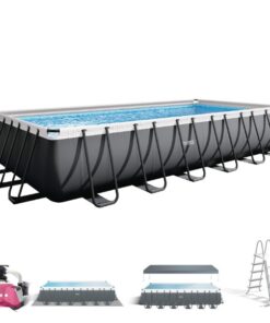 INTEX Ultra XTR Frame Rectangular Pool Set With Sand Filter Pump 24 ft x 12 ft x 52 Inch - 26364
