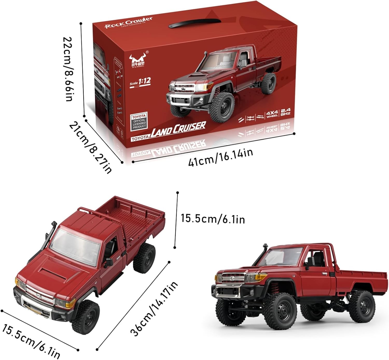 2.4Ghz Toyota Land Cruiser Licensed Rc Truck: 1:12 Scale 4X4 18 2.4Ghz-Toyota-Land-Cruiser-Licensed-Rc-Truck:-1:12-Scale-4X4