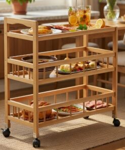 3 Tier Trolley With Wheels Kitchen Rolling Cart Serving Trolley 10 3 Tier Trolley With Wheels Kitchen Rolling Cart Serving Trolley - Image 2