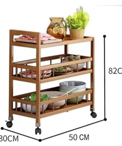 3 Tier Trolley With Wheels Kitchen Rolling Cart Serving Trolley 11 3 Tier Trolley With Wheels Kitchen Rolling Cart Serving Trolley - Image 3