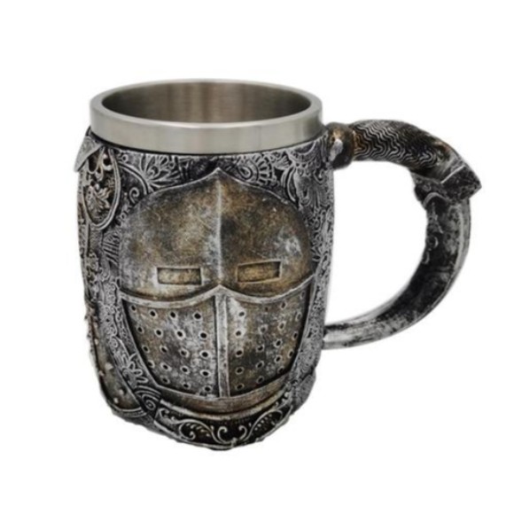 3D Coffee Mug Knight Made of Steel and Resin