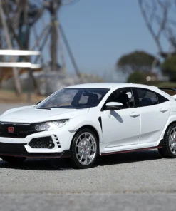 1:24 Honda Civic Type R Alloy Sports Car Model Diecast Toy Racing Car Model Sound And Light - Image 2