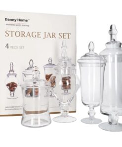 Danny Home Decorative Cookie Glass Jar Set 4Pcs