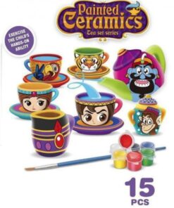 Diy Painted Aladdin Ceramics Tea Set 15Pcs - Image 2