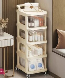 Drawer Storage Rack 5-Layer Acrylic Transparent Rack Baby Product Storage Cabinet Mobile Cart