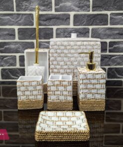 Icon Bathroom Accessories Set 6 Pcs Resin Material