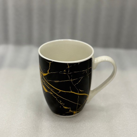 Marble Design White and Black Coffee Mug Ceramic 1Pcs