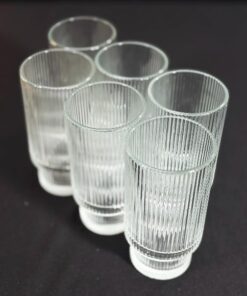 Ribbed Cocktail Glasses Set Of 6 Tall Glasses 6 Ribbed Cocktail Glasses Set Of 6 Tall Glasses - Image 2