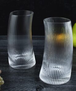 Creative Drinking Glasses Ribbed Coupe Glasses Set Of 6 9 Creative Drinking Glasses Ribbed Coupe Glasses Set Of 6 - Image 3