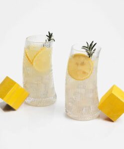 Creative Drinking Glasses Ribbed Coupe Glasses Set of 6