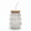 Sparkling Glitter Glass Tumbler With Bamboo Lid &Amp; Glass Straw 2 Sparkling Glitter Glass Tumbler With Bamboo Lid &Amp; Glass Straw
