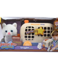 Lovely Pet White Kitten Cat Plush Toy with Carrier Play Set
