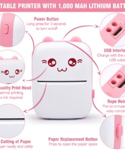 Rechargeable Thermal Mini Printer Cute Photo Label Students Wireless Bluetooth Pocket Pictures Printer 13 Rechargeable Thermal Mini Printer Cute Photo Label Students Wireless Bluetooth Pocket Pictures Printer - Image 5